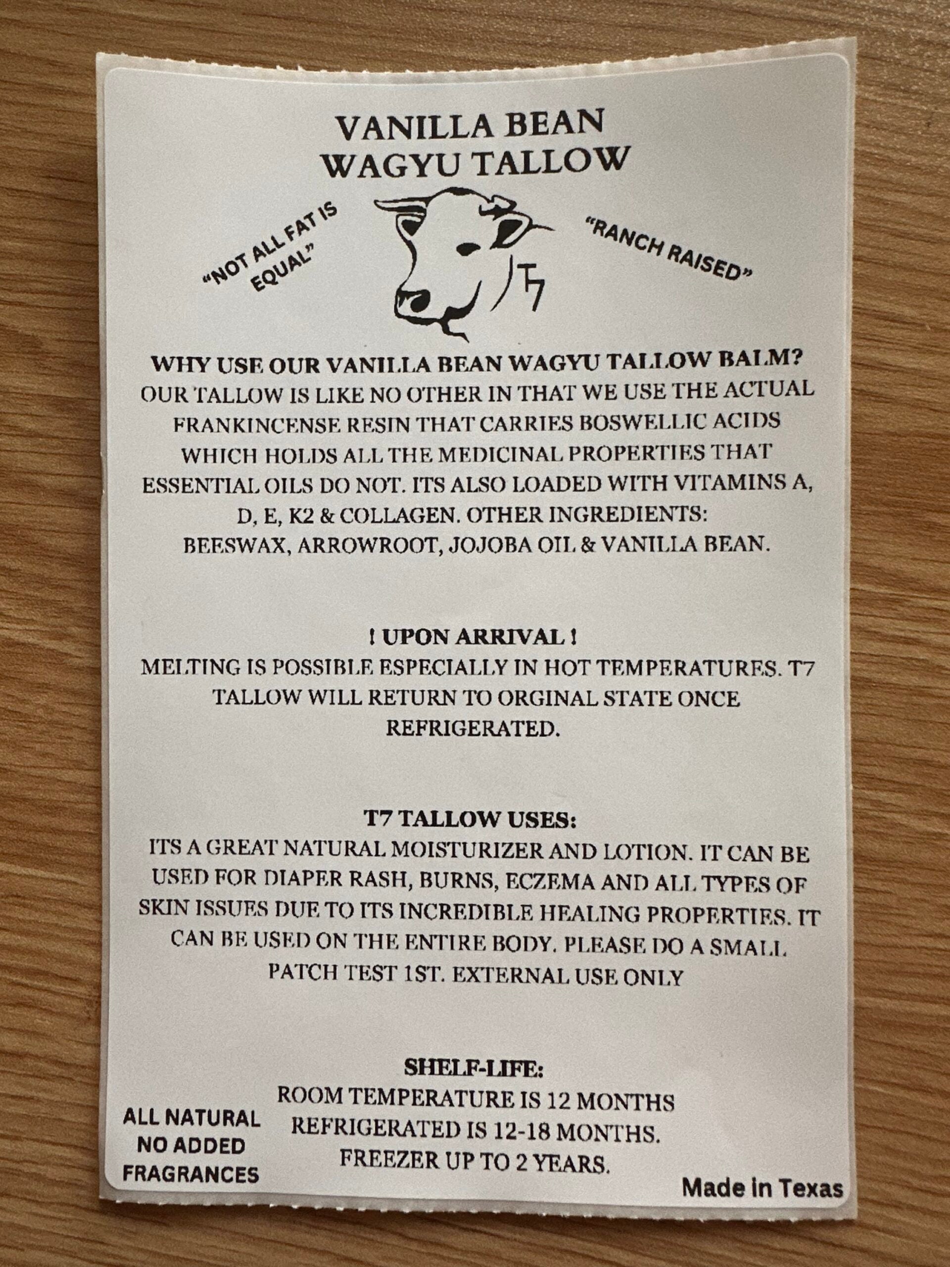 Vanilla Bean Tallow Balm